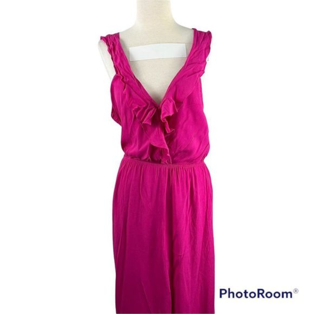 NWT FRAICHE‎ BY J Pink Fuchsia A-LIne Ruffle Sleeveless Dress (M)